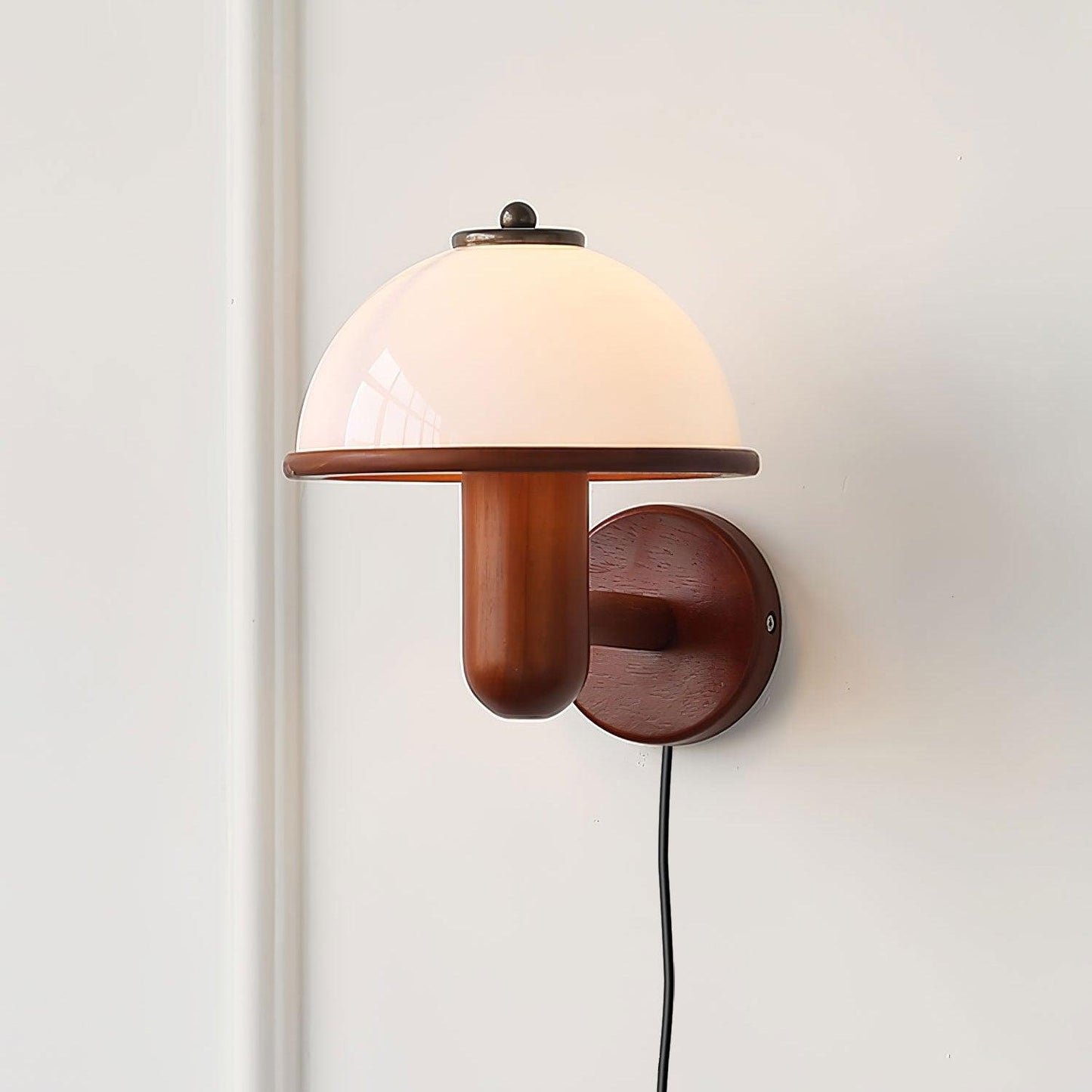 Mushroom Glow - Wooden mushroom wall lamp 