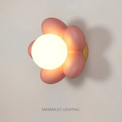 FloralGlimmer - Wall Lamp with Cream Flower