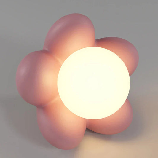 FloralGlimmer - Wall Lamp with Cream Flower