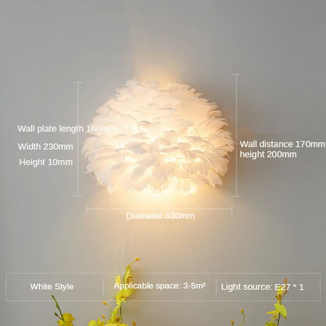 QuillShine - Feather Wall Lamp 