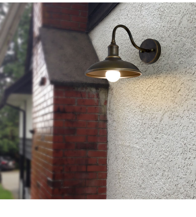 EisenGlow - Retro outdoor wall lamp with 1 iron dome light 