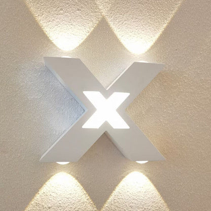 Modern Waterproof X-Shaped LED Wall Light with 4 Lights for Outdoor 