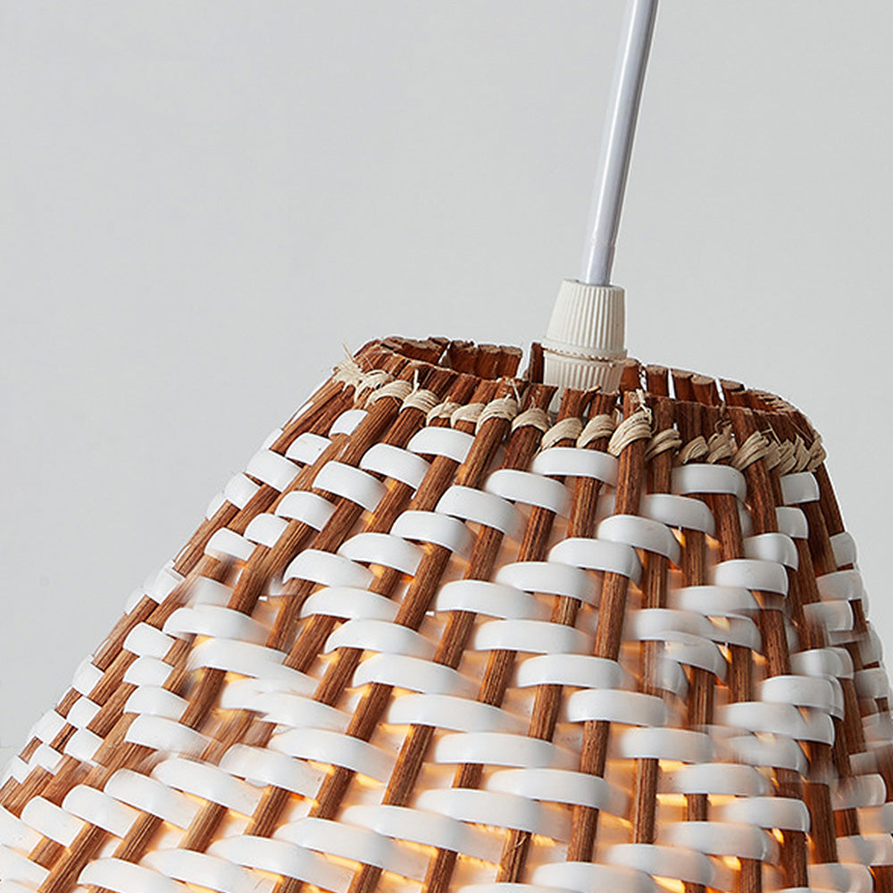 Boho Pendant Lamp Made of Hand-Woven Reed