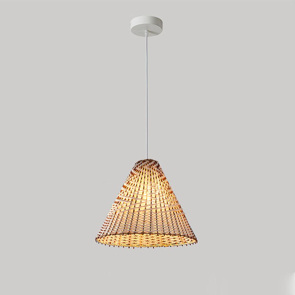 Boho Pendant Lamp Made of Hand-Woven Reed