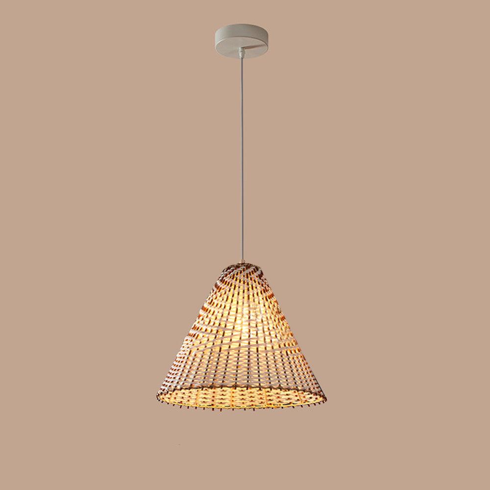 Boho Pendant Lamp Made of Hand-Woven Reed