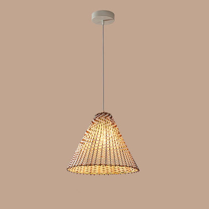 Boho Pendant Lamp Made of Hand-Woven Reed