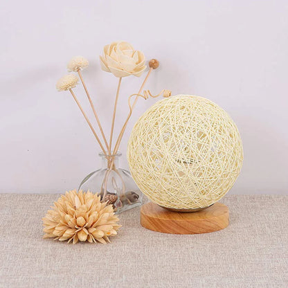 WovenGlow - Rattan Ball Table Lamp