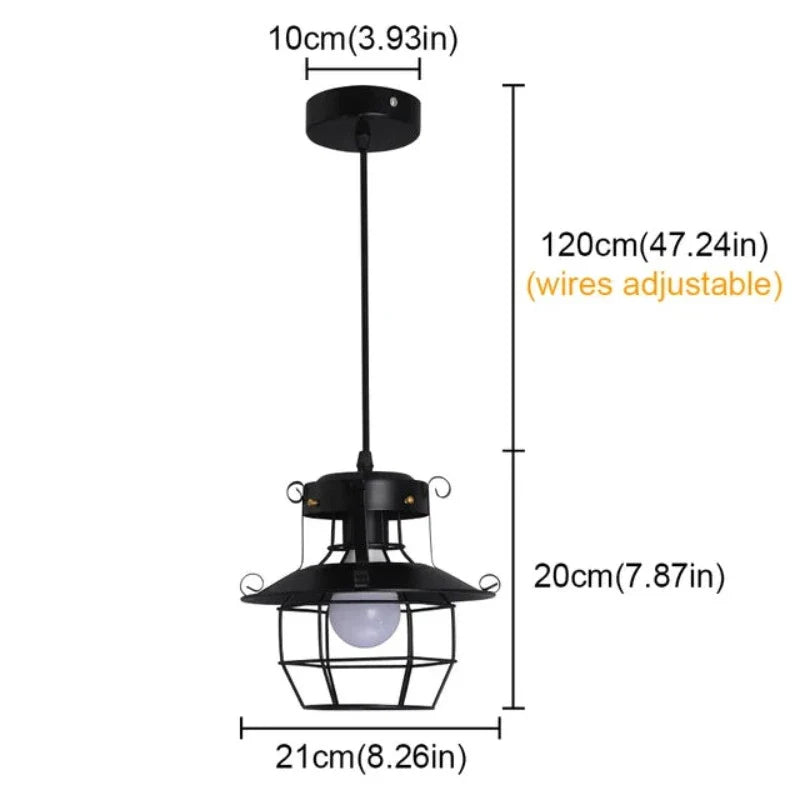 AntiqueCage - Industrial Hanging Ceiling Lamp