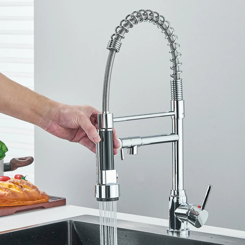 SpringFlow – Double spout kitchen mixer tap 