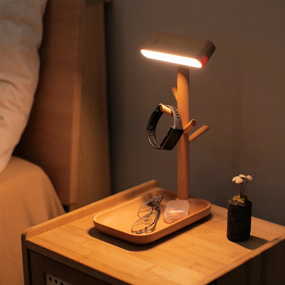 NatureGlow - Elegant Table Lamp with Storage Function