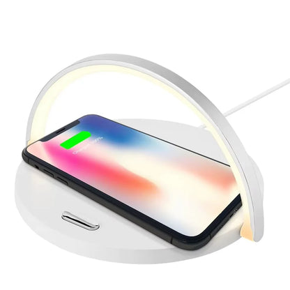 Praktisch - Draadloze Oplader 15W met Instelbare Touchlamp voor iPhone en AirPods