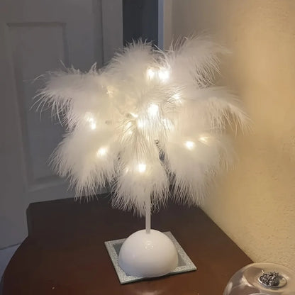 DreamGlow - Creative Table Lamp with Feathers