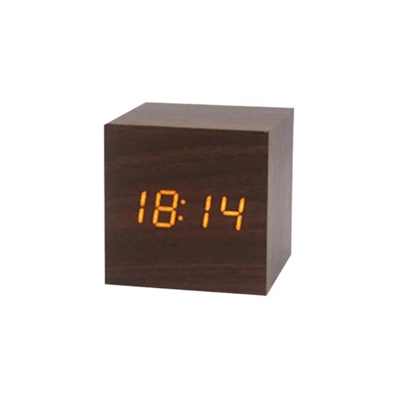 TempTune – LED Houten Wekker met Temperatuurweergave