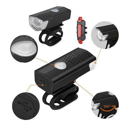 Bike Light - Rechargeable Lighting Set with Multiple Modes