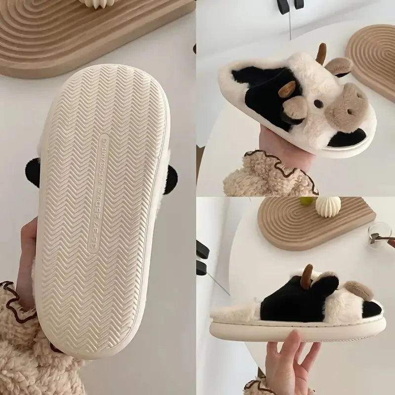 PlushCow - Fun and Cozy Winter Slippers 