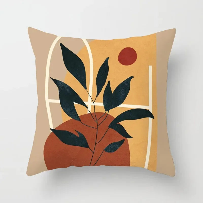 GreenLeaf - Cushion cover with plant motif for Hu decoration 