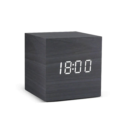 TempTune – LED Wooden Alarm Clock with Temperature Display