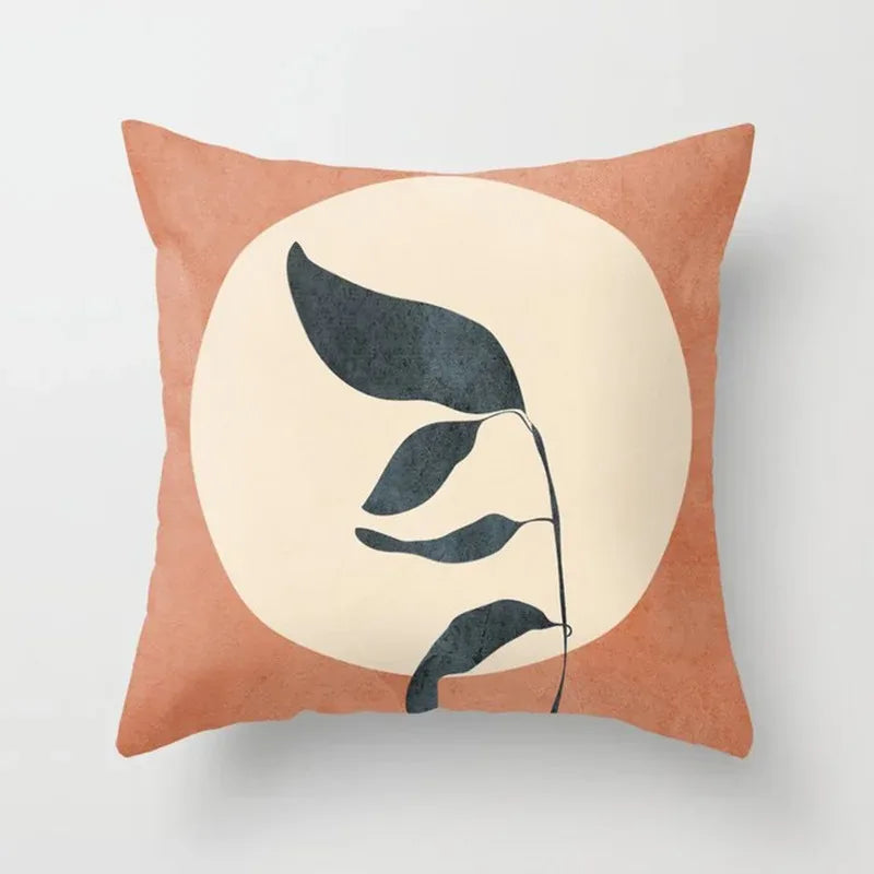 GreenLeaf - Cushion cover with plant motif for Hu decoration 