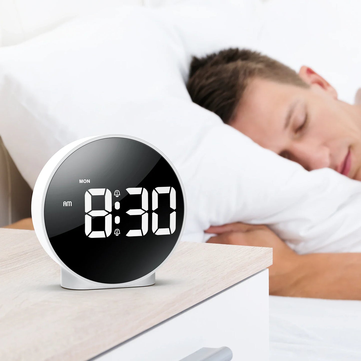 GlowTime - Compact LED Digital Alarm Clock with USB Connection