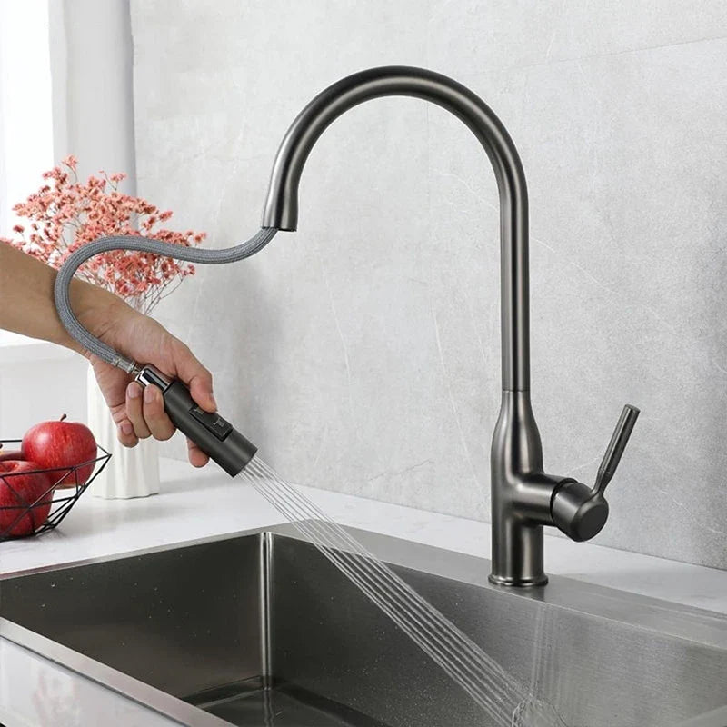 SteelFlow – Kitchen mixer tap with pull-out hand shower 