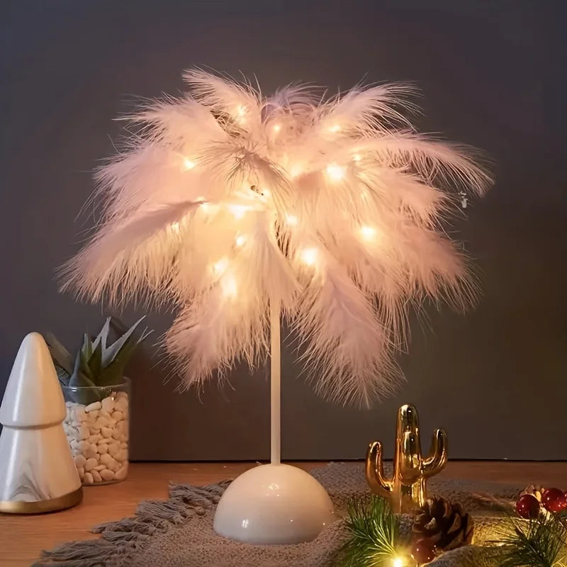 DreamGlow - Creative Table Lamp with Feathers