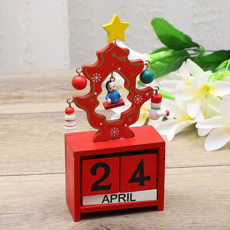 CalendrierJoyeux - Wooden Santa Christmas Tree for Decoration