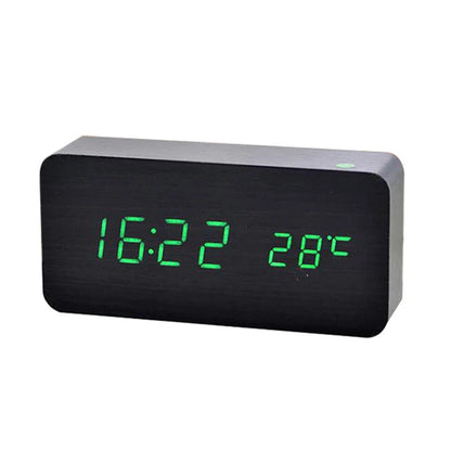 WoodTime – Digital Wooden Alarm Clock with LED Display