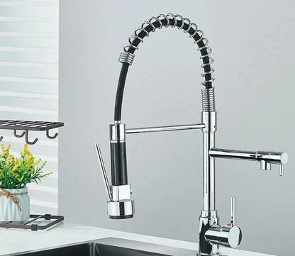 NickelFlex – Kitchen mixer tap with 360° swivel function 