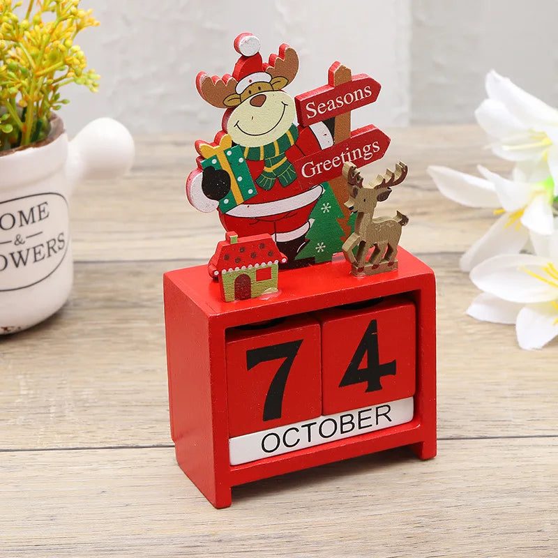 CalendrierJoyeux - Wooden Santa Christmas Tree for Decoration