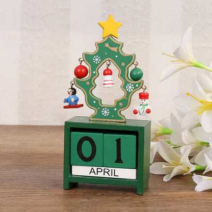 CalendrierJoyeux - Wooden Santa Christmas Tree for Decoration