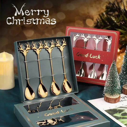 ElkSpoonSet - Stainless Steel Reindeer Spoons