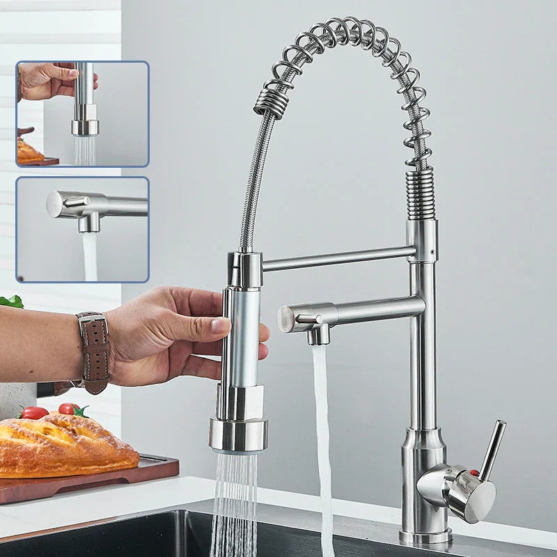 NickelFlex – Kitchen mixer tap with 360° swivel function 