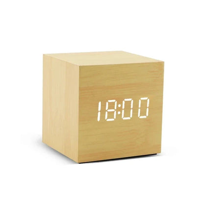 TempTune – LED Houten Wekker met Temperatuurweergave