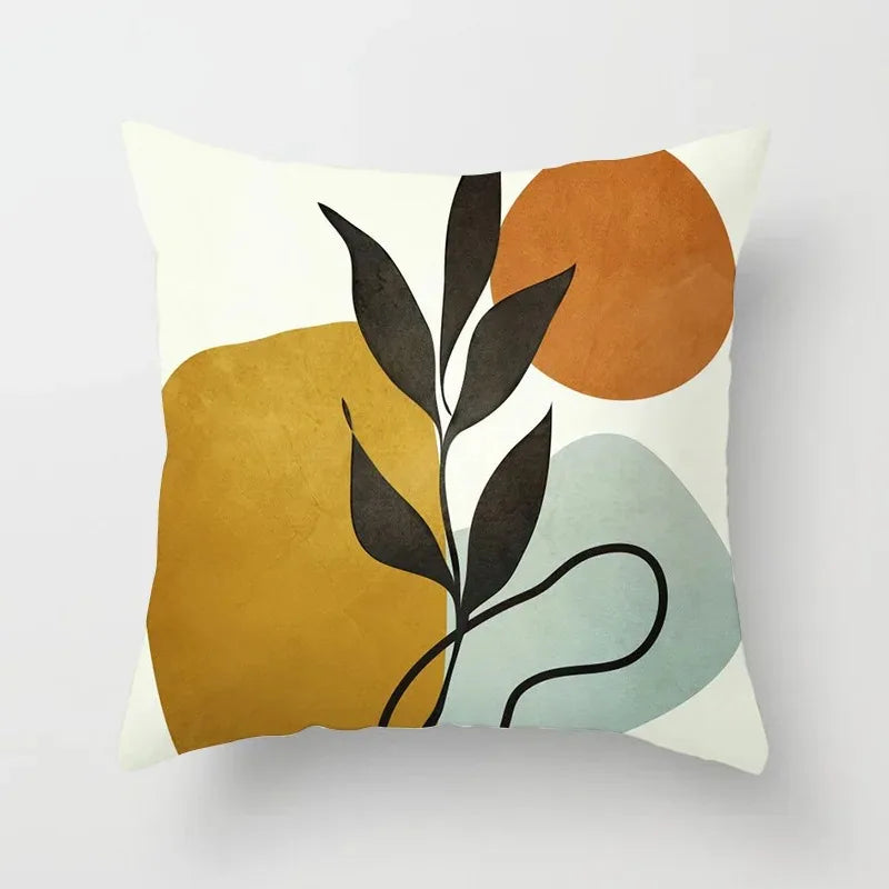 GreenLeaf - Cushion cover with plant motif for Hu decoration 