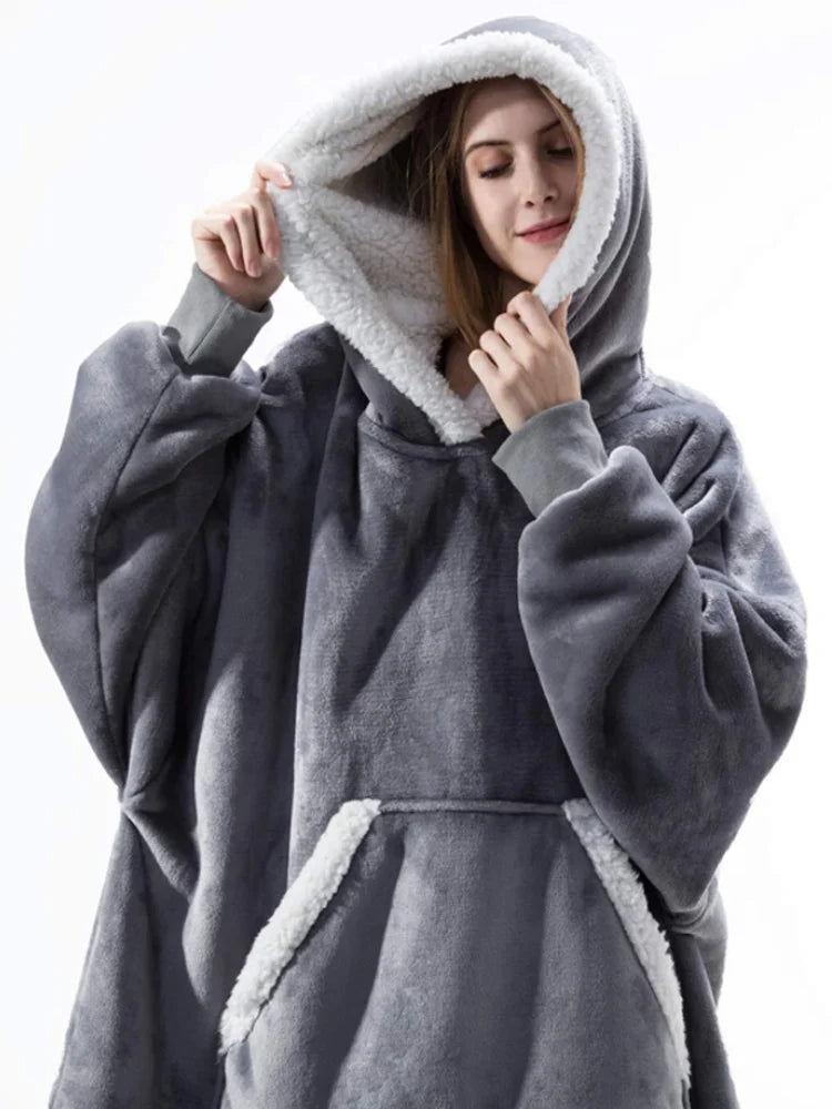 FleeceWrap - Polar Blanket Sweater with Hood 