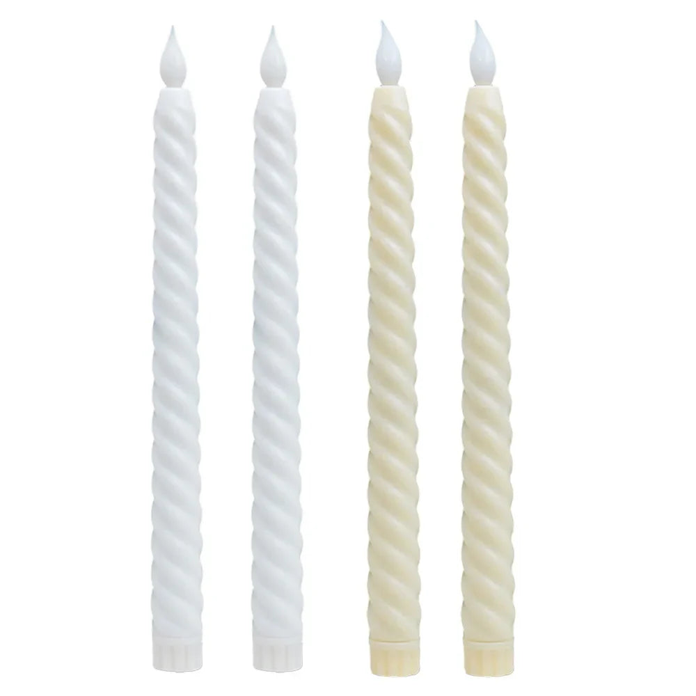 Candlestick 3D - Long LED Candles with 3D Wick for Christmas