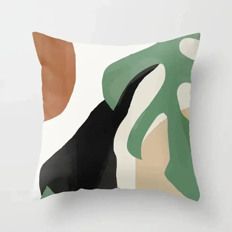 GreenLeaf - Cushion cover with plant motif for Hu decoration 