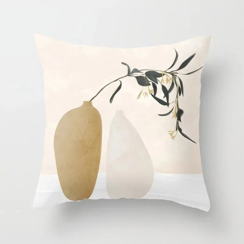 GreenLeaf - Cushion cover with plant motif for Hu decoration 