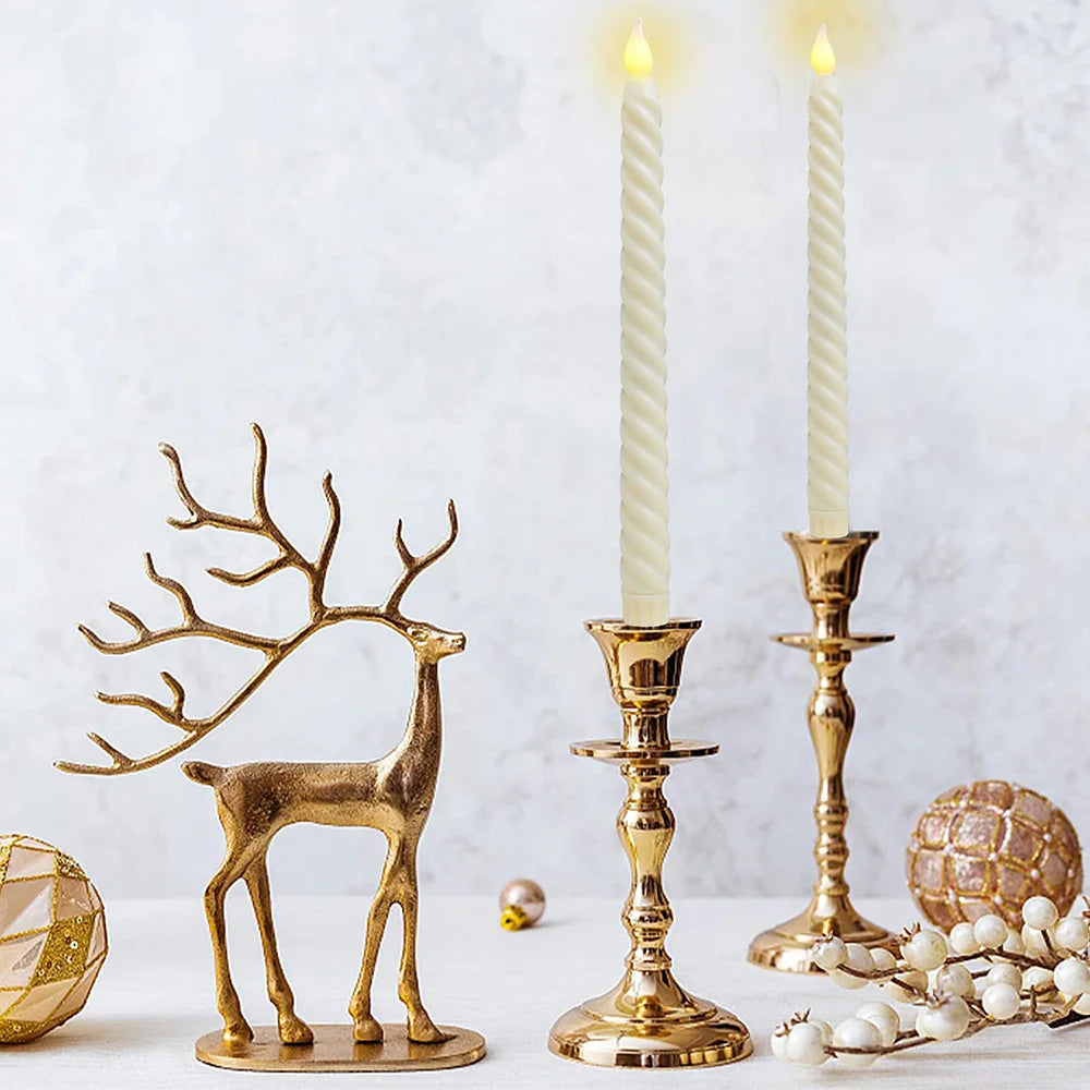 Candlestick 3D - Long LED Candles with 3D Wick for Christmas