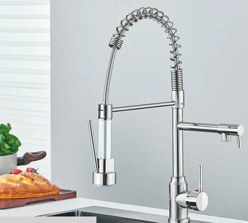 NickelFlex – Kitchen mixer tap with 360° swivel function 