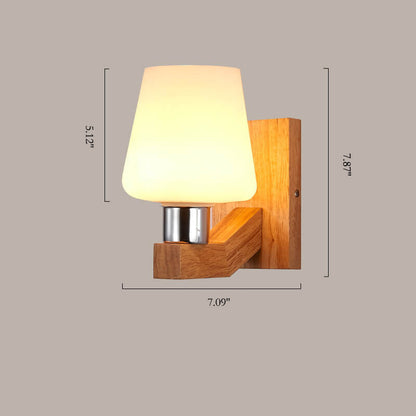 ScandiLicht - Moderne glazen en houten wandlamp