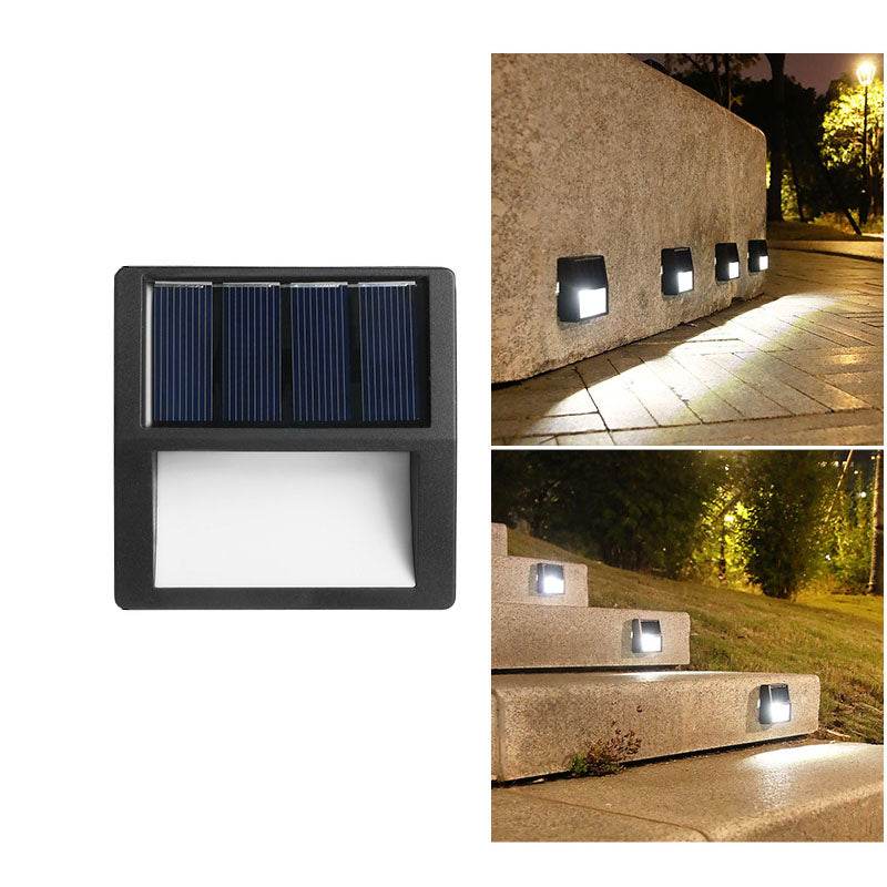 Round Square Waterproof Solar Outdoor Patio Step Light 