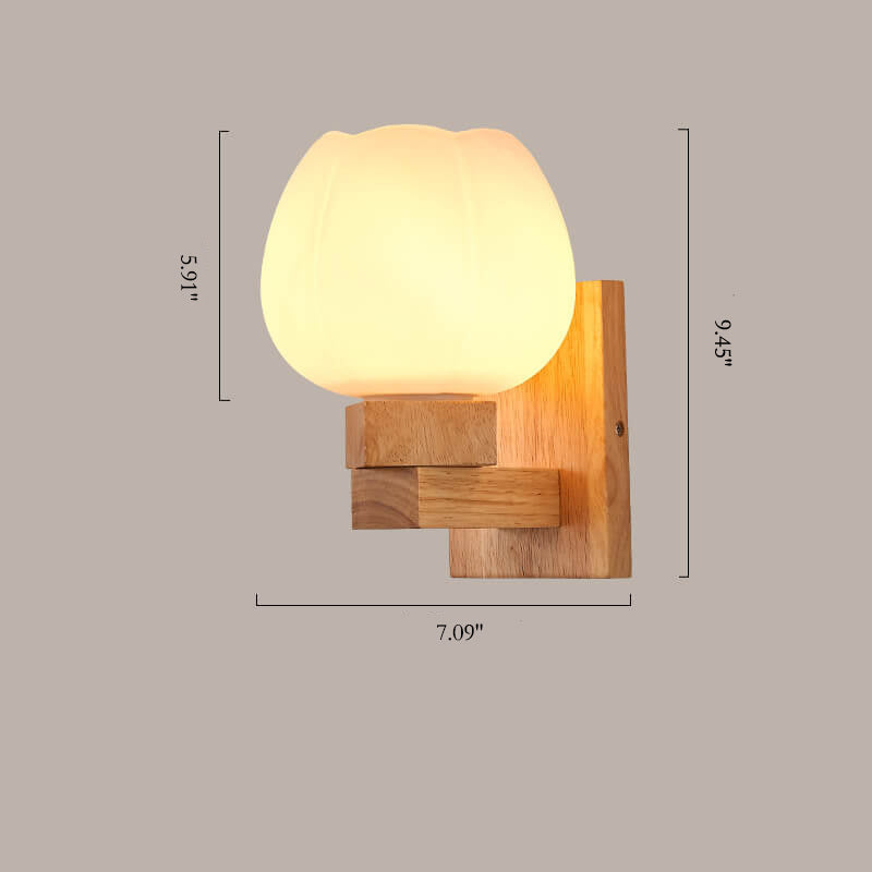 ScandiLicht - Modern glass and wooden wall lamp 