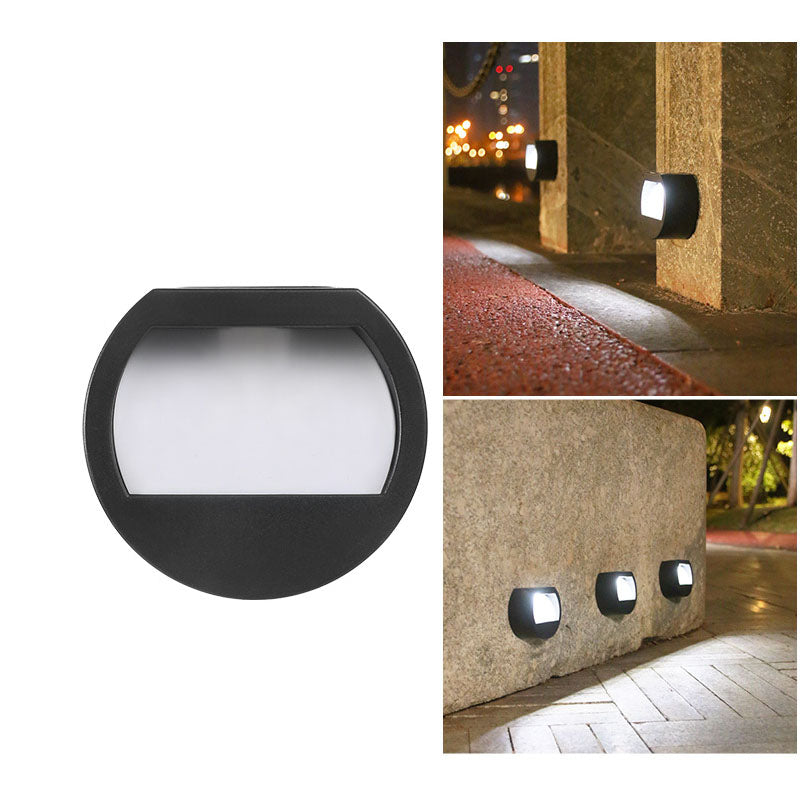 Round Square Waterproof Solar Outdoor Patio Step Light 