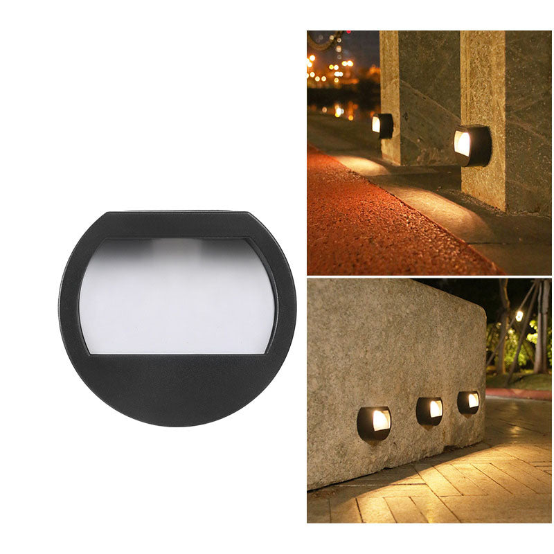 Round Square Waterproof Solar Outdoor Patio Step Light 