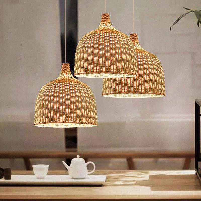 Rattan and Bamboo Pendant Lamp for the Kitchen