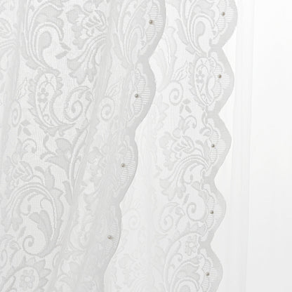 PerleLace - Transparent White Lace Curtain 