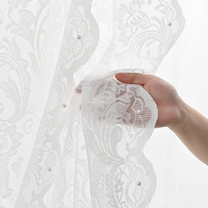 PerleLace - Transparent White Lace Curtain 