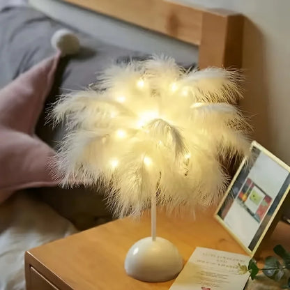 DreamGlow - Creative Table Lamp with Feathers