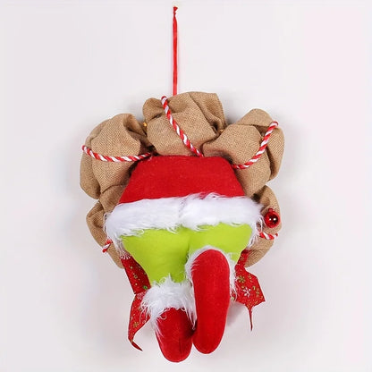 Elf Leg Wreath - Christmas Wreath with Rag Thumb Bones 